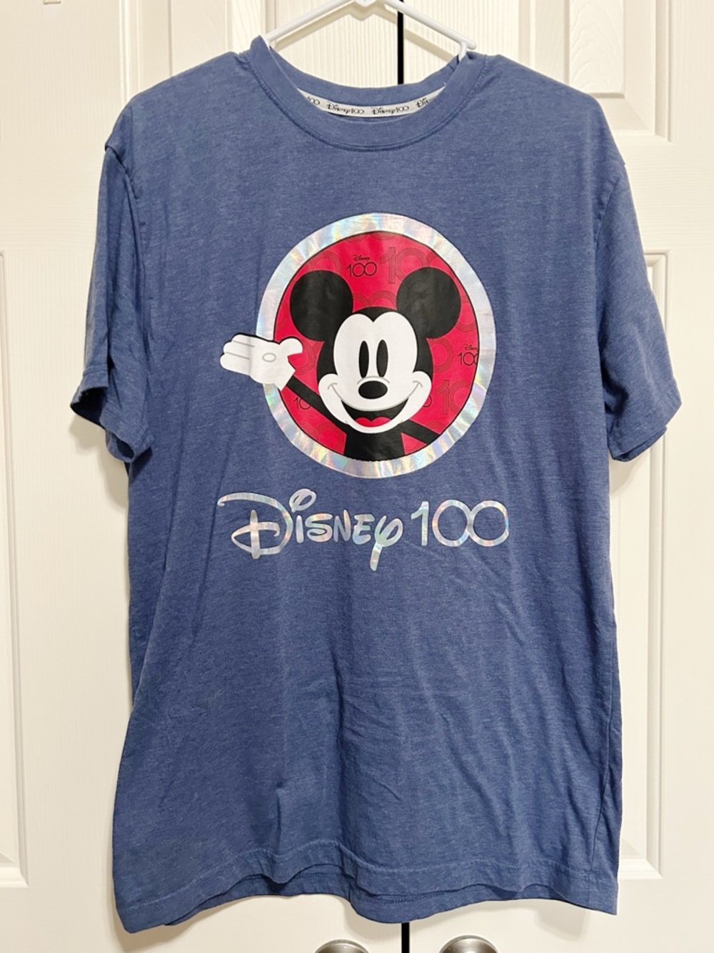Disney 100 Mickey Mouse Blue Graphic Tee, Large